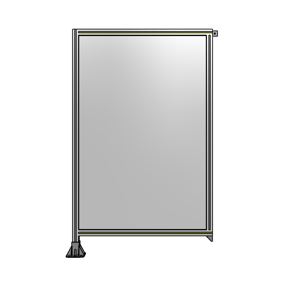 A1-1700-1050-0150-TYPFK SINGLE PANEL-LEG ON LEFT WITH TIE PLATES AND ANGLE 1700MM X 1050MM 1/4" POLYCARBONATE, AS A KIT