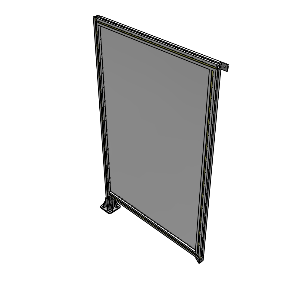 A1-1700-1050-0150-TYPFK SINGLE PANEL-LEG ON LEFT WITH TIE PLATES AND ANGLE 1700MM X 1050MM 1/4" POLYCARBONATE, AS A KIT