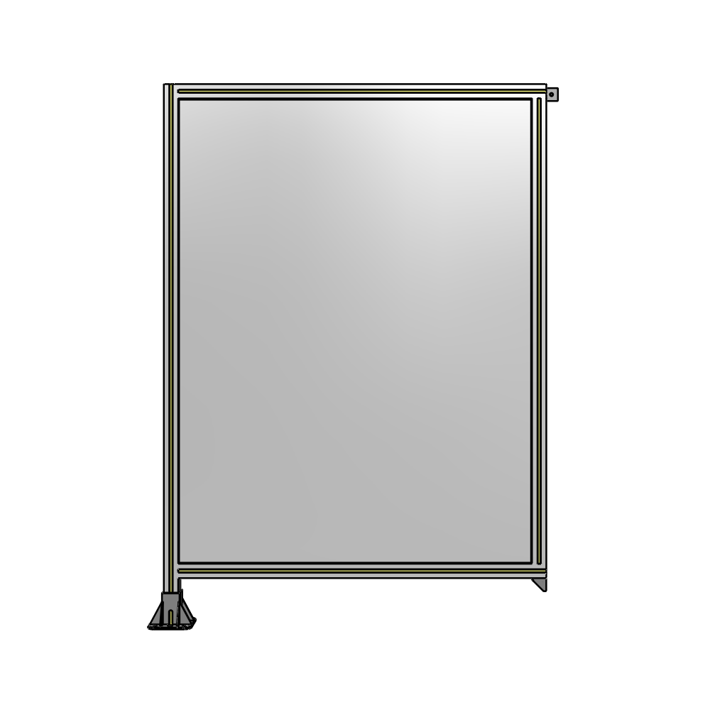 A1-1700-1200-0150-TYPFK SINGLE PANEL-LEG ON LEFT WITH TIE PLATES AND ANGLE 1700MM X 1200MM 1/4" POLYCARBONATE, AS A KIT