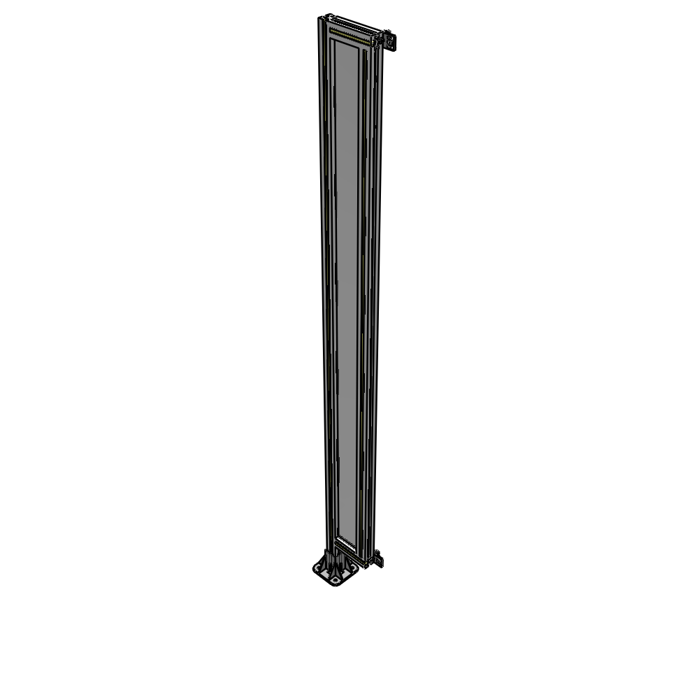 A1-2135-0200-0150-HYPFA SINGLE PANEL-LEG ON LEFT WITH HINGES 2135MM X 200MM  1/4" POLYCARBONATE, FULLY ASSEMBLED
