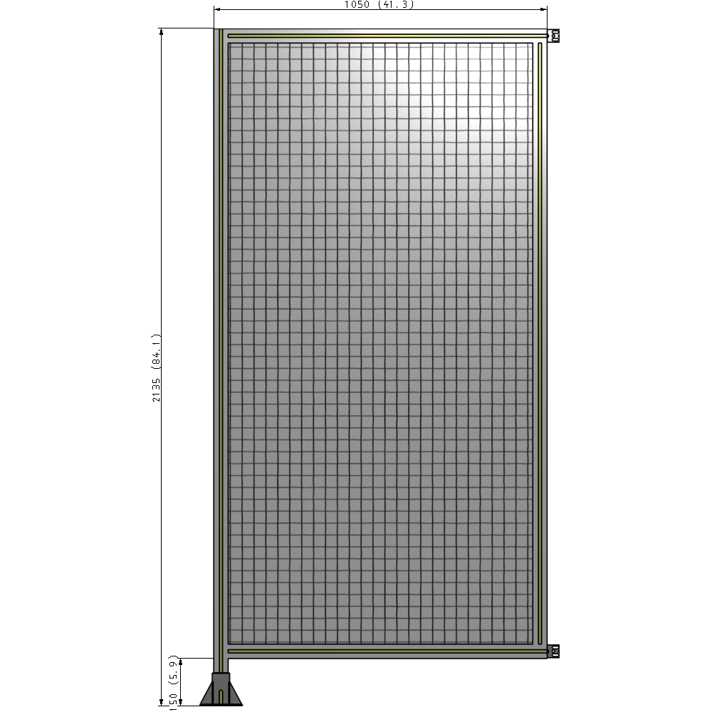 A1-2135-1050-0150-HYMFK SINGLE PANEL-LEG ON LEFT WITH HINGES 2135MM X 1050MM 1" MESH, AS A KIT
