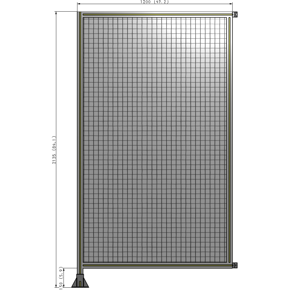 A1-2135-1200-0150-HYMFK SINGLE PANEL-LEG ON LEFT WITH HINGES 2135MM X 1200MM 1" MESH, AS A KIT