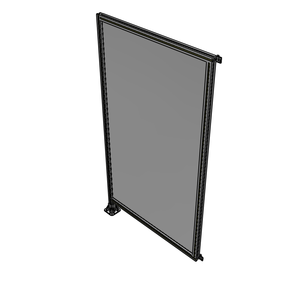 A1-2135-1200-0150-HYPFK SINGLE PANEL-LEG ON LEFT WITH HINGES 2135MM X 1200MM  1/4" POLYCARBONATE, AS A KIT