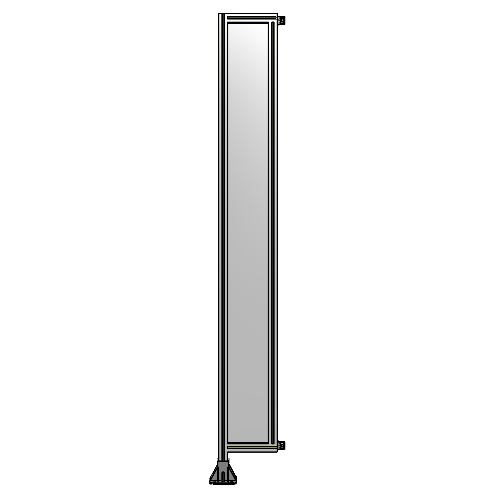 A1-2400-0300-0150-HYPFA SINGLE PANEL-LEG ON LEFT WITH HINGES 2400MM X 300MM  1/4" POLYCARBONATE, FULLY ASSEMBLED
