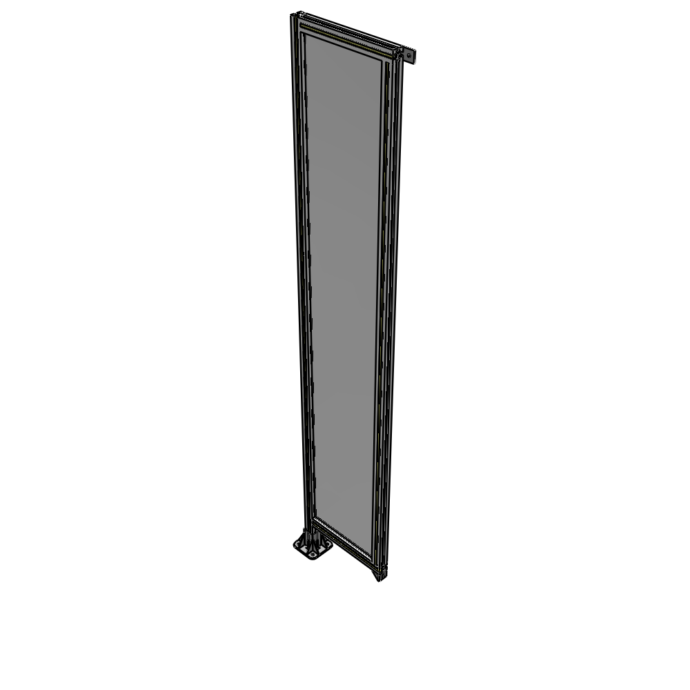 A1-2400-0450-0150-TYPFK SINGLE PANEL-LEG ON LEFT WITH TIE PLATES AND ANGLE 2400MM X 450MM  1/4" POLYCARBONATE, AS A KIT
