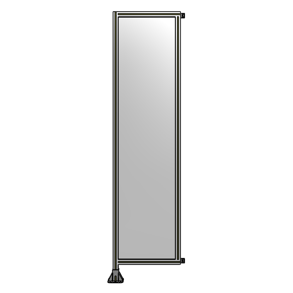 A1-2400-0600-0150-HYPFA SINGLE PANEL-LEG ON LEFT WITH HINGES 2400MM X 600MM  1/4" POLYCARBONATE, ASSEMBLED