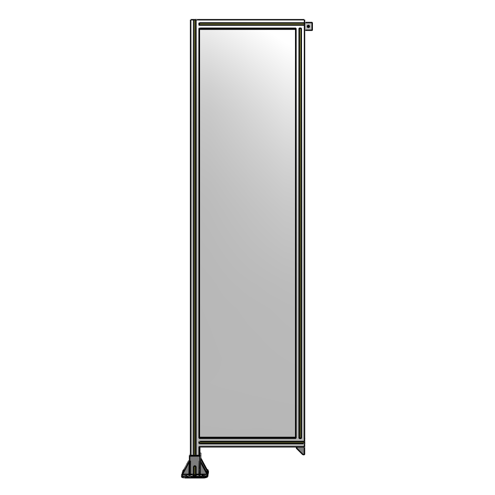 A1-2400-0600-0150-TYPFK SINGLE PANEL-LEG ON LEFT WITH TIE PLATES AND ANGLE 2400MM X 600MM  1/4" POLYCARBONATE, AS A KIT