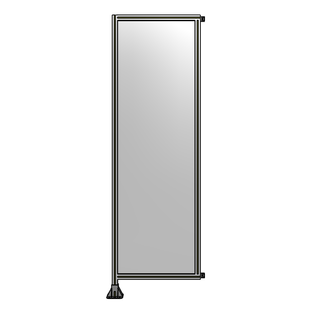 A1-2400-0750-0150-HYPFA SINGLE PANEL-LEG ON LEFT WITH HINGES 2400MM X 750MM  1/4" POLYCARBONATE, ASSEMBLED