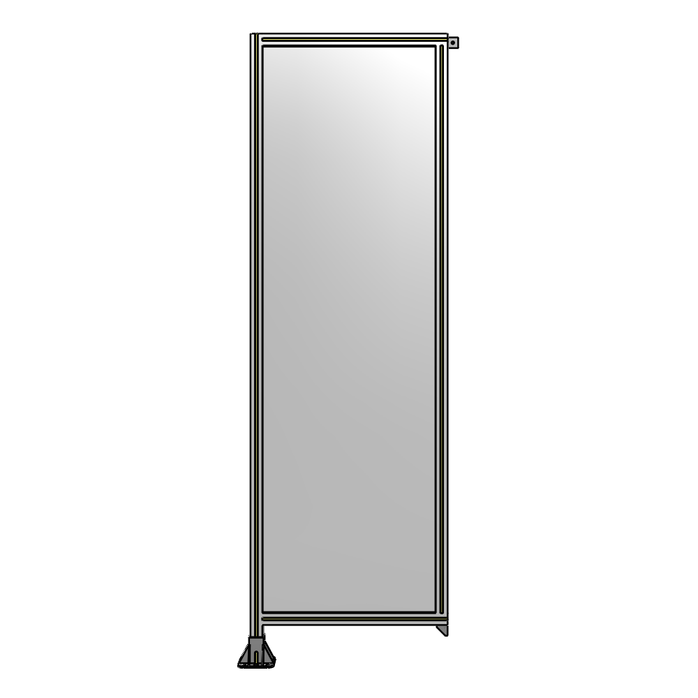 A1-2400-0750-0150-TYPFA SINGLE PANEL-LEG ON LEFT WITH TIE PLATES AND ANGLE 2400MM X 750MM  1/4" POLYCARBONATE, ASSEMBLED