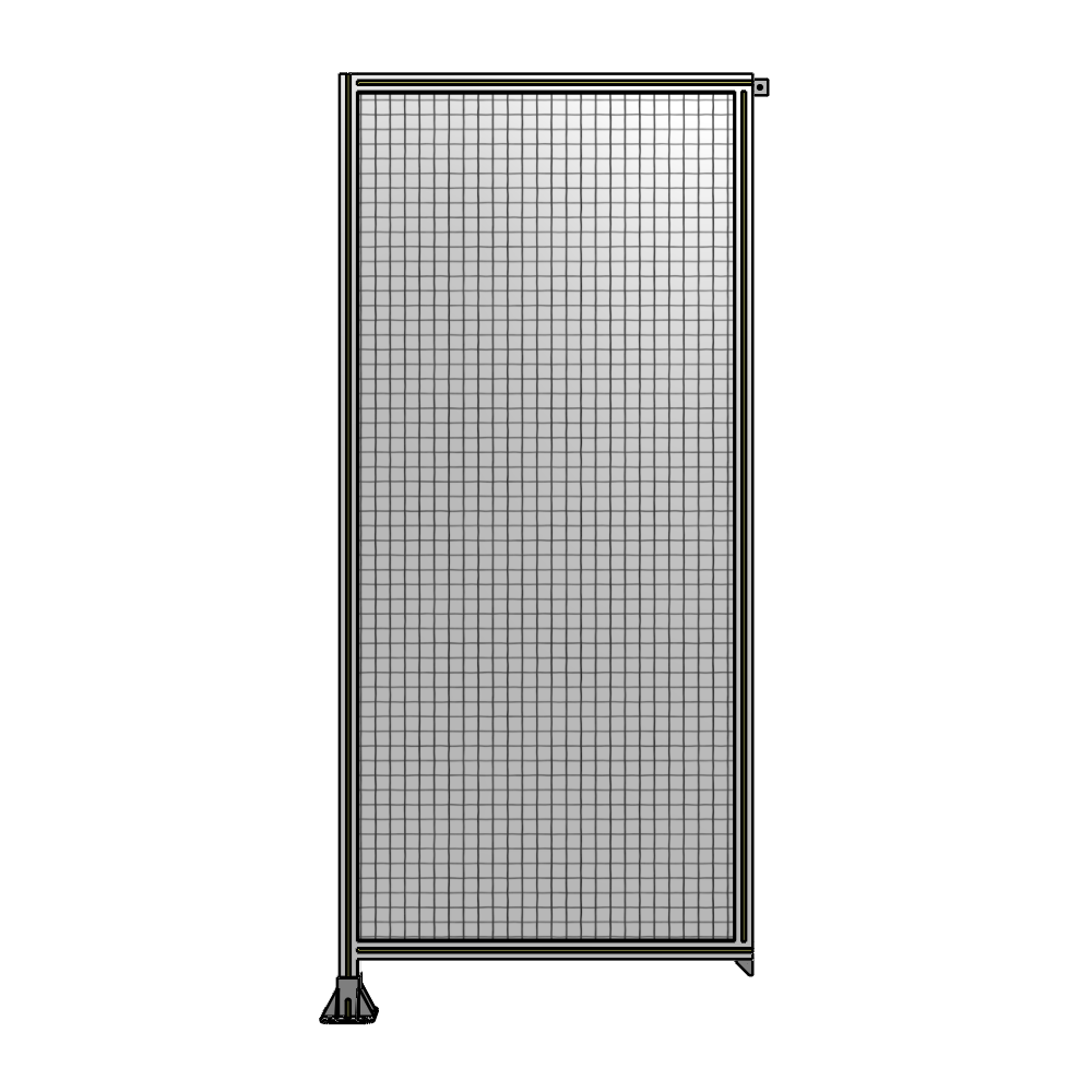 A1-2400-1050-0150-TYMFA SINGLE PANEL-LEG ON LEFT WITH TIE PLATES AND ANGLE 2400MM X 1050MM  1" MESH, FULLY ASSEMBLED