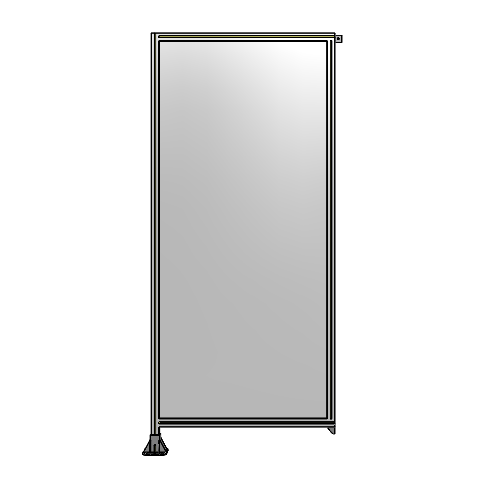 A1-2400-1050-0150-TYPFK SINGLE PANEL-LEG ON LEFT WITH TIE PLATES AND ANGLE 2400MM X 1050MM  1/4" POLYCARBONATE, AS A KIT