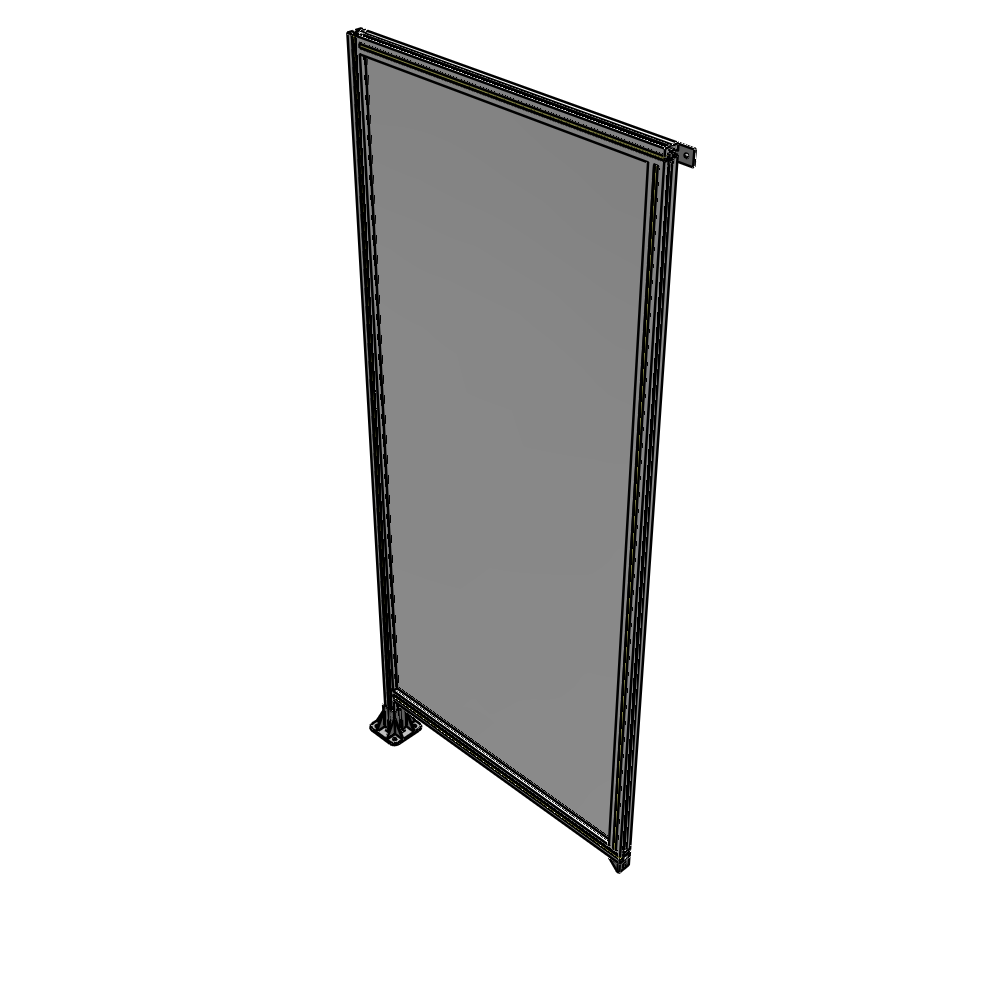 A1-2400-1050-0150-TYPFK SINGLE PANEL-LEG ON LEFT WITH TIE PLATES AND ANGLE 2400MM X 1050MM  1/4" POLYCARBONATE, AS A KIT