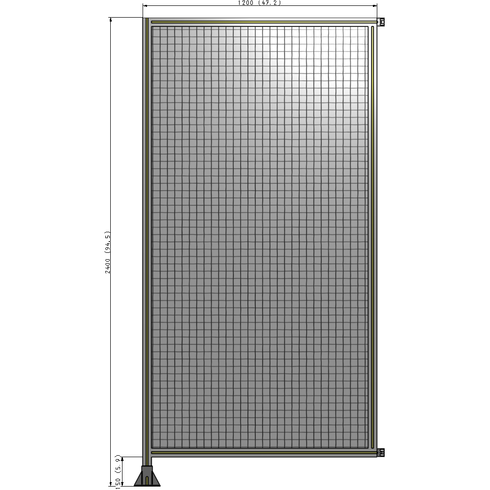 A1-2400-1200-0150-HYMFK SINGLE PANEL-LEG ON LEFT WITH HINGES 2400MM X 1200MM 1" MESH, AS A KIT