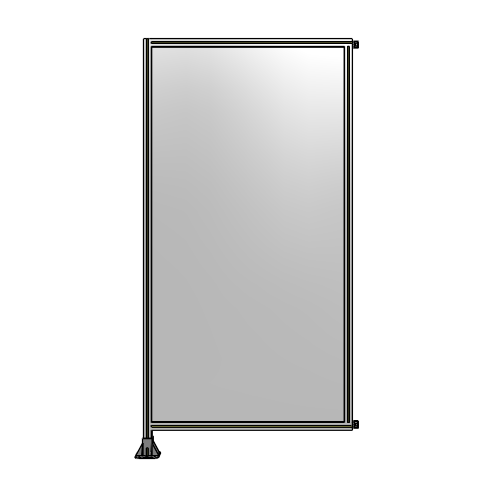A1-2400-1200-0150-HYPFA SINGLE PANEL-LEG ON LEFT WITH HINGES 2400MM X 1200MM  1/4" POLYCARBONATE, FULLY ASSEMBLED