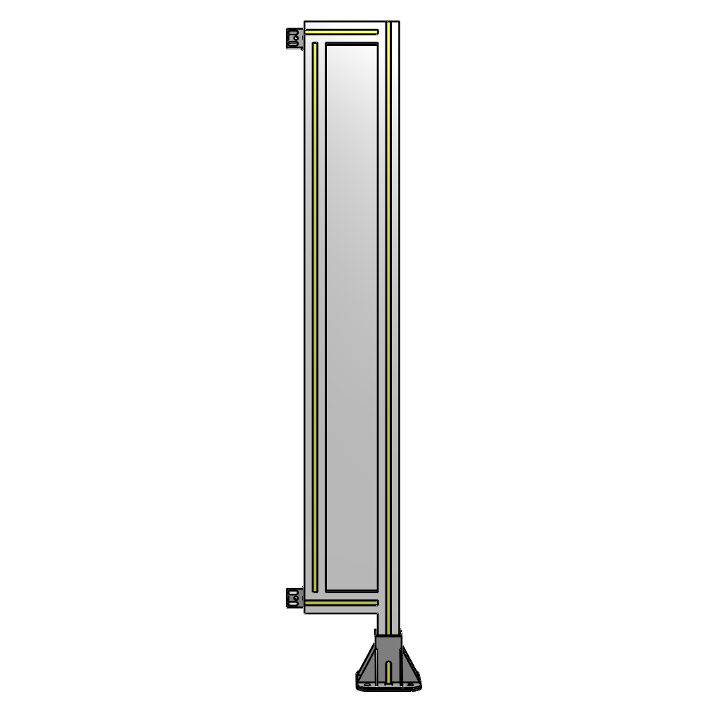 A2-1400-0200-0150-HYPFK SINGLE PANEL-LEG ON RIGHT WITH HINGES 1400MM X 200MM  1/4" POLYCARBONATE, AS A KIT