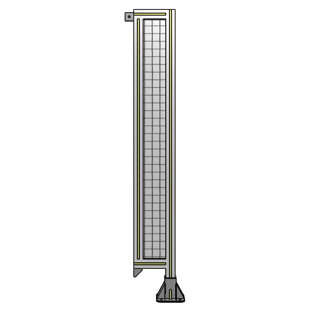 A2-1400-0200-0150-TYMFA SINGLE PANEL-LEG ON RIGHT WITH TIE PLATES AND ANGLE 1400MM X 200MM 1" MESH, FULLY ASSEMBLED
