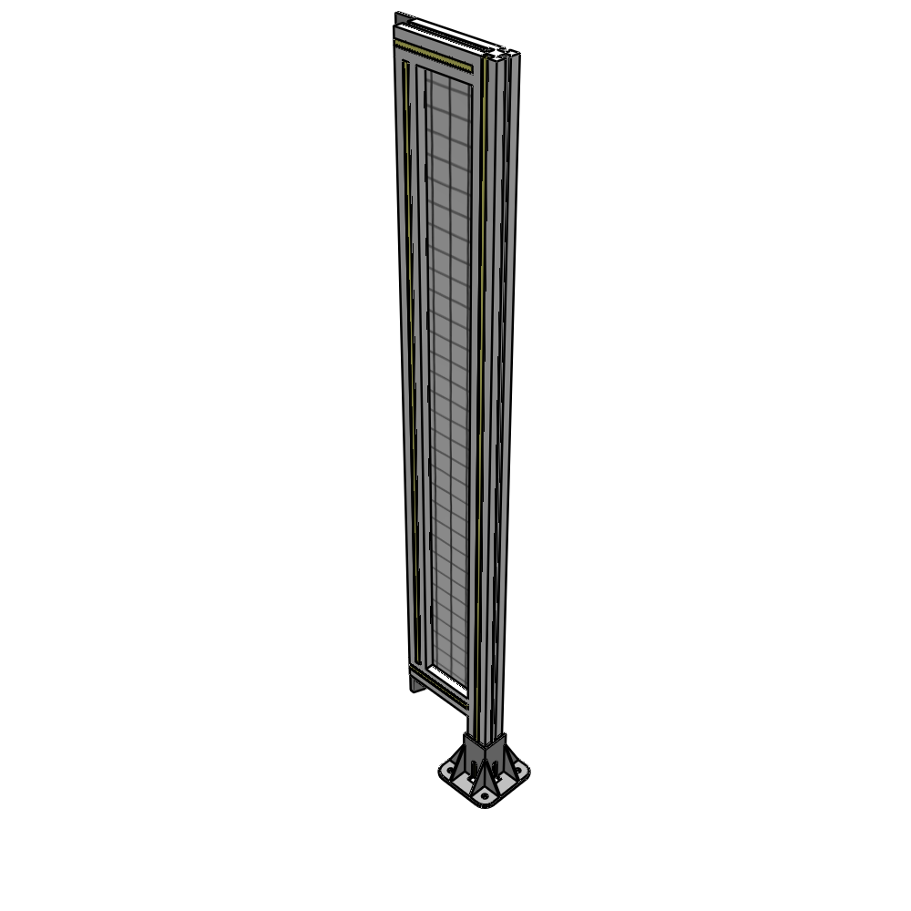 A2-1400-0200-0150-TYMFA SINGLE PANEL-LEG ON RIGHT WITH TIE PLATES AND ANGLE 1400MM X 200MM 1" MESH, FULLY ASSEMBLED