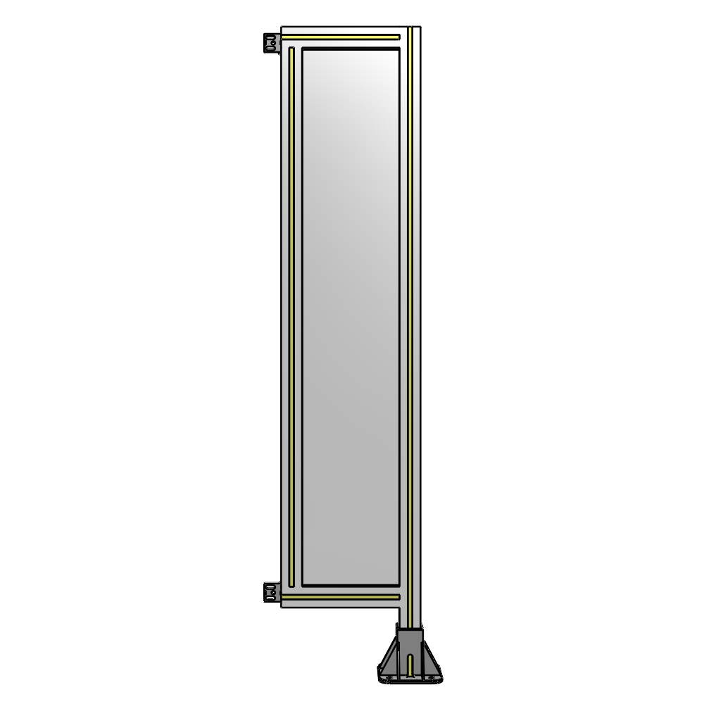 A2-1400-0300-0150-HYPFK SINGLE PANEL-LEG ON RIGHT WITH HINGES 1400MM X 300MM 1/4" POLYCARBONATE, AS A KIT