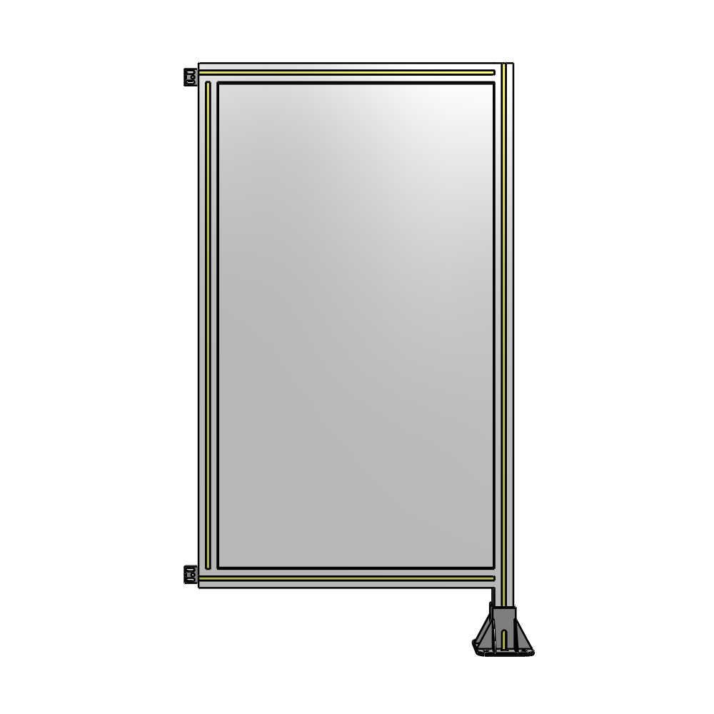 A2-1400-0750-0150-HYPFK SINGLE PANEL-LEG ON RIGHT WITH HINGES 1400MM X 750MM 1/4" POLYCARBONATE, AS A KIT