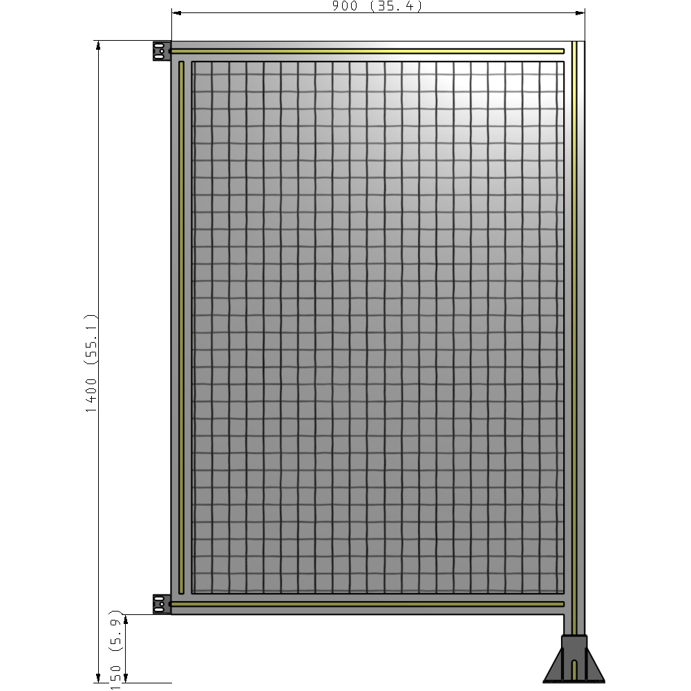 A2-1400-0900-0150-HYMFK SINGLE PANEL-LEG ON RIGHT WITH HINGES 1400MM X 900MM 1" MESH, AS A KIT