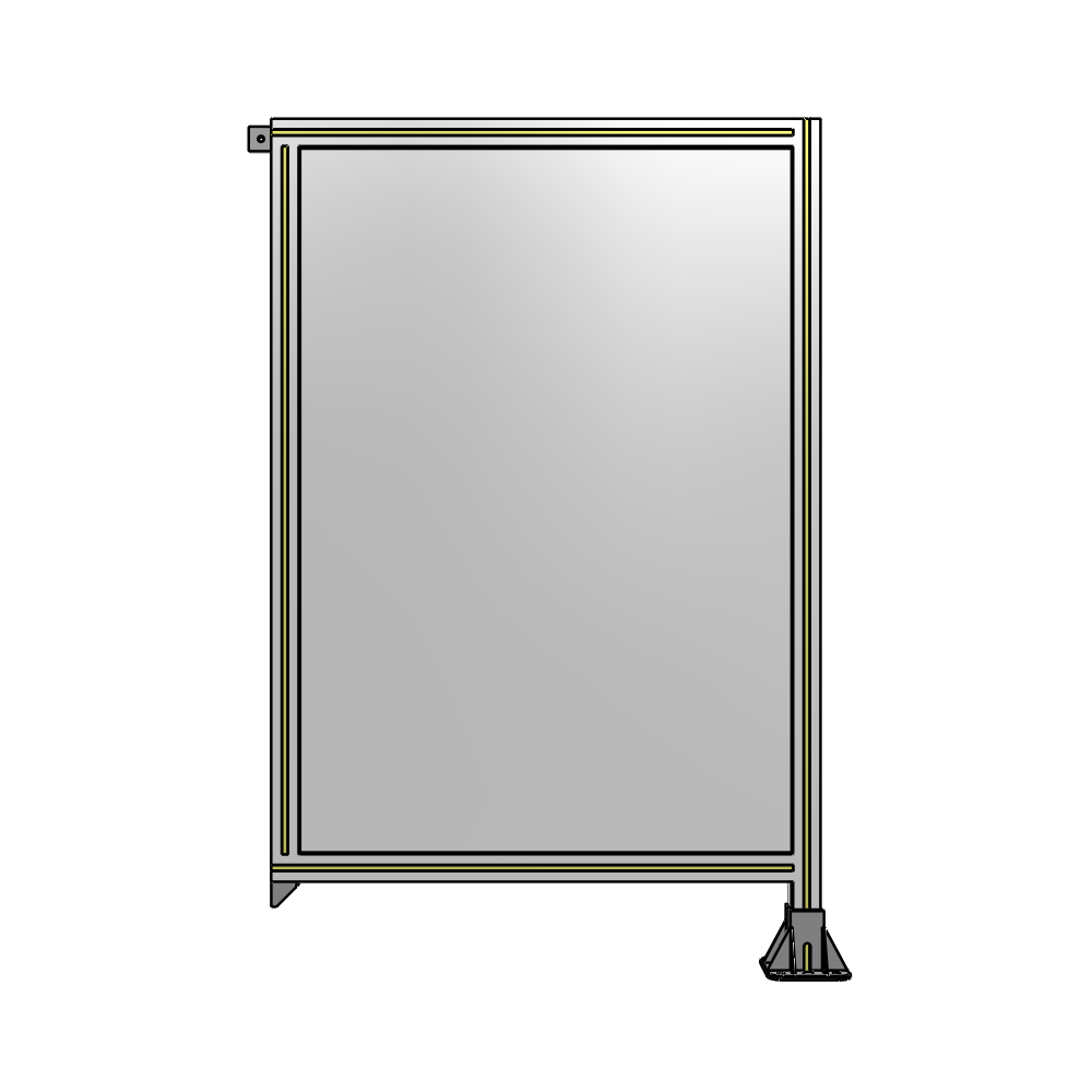 A2-1400-0900-0150-TYPFK SINGLE PANEL-LEG ON RIGHT WITH TIE PLATES AND ANGLE 1400MM X 900MM 1/4" POLYCARBONATE, AS A KIT