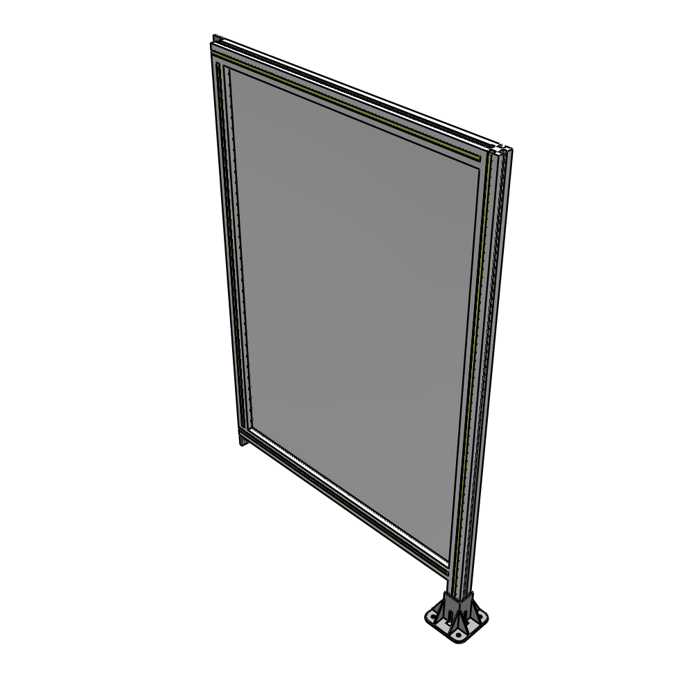 A2-1400-0900-0150-TYPFK SINGLE PANEL-LEG ON RIGHT WITH TIE PLATES AND ANGLE 1400MM X 900MM 1/4" POLYCARBONATE, AS A KIT