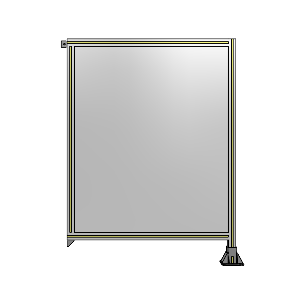 A2-1400-1050-0150-TYPFK SINGLE PANEL-LEG ON RIGHT WITH TIE PLATES AND ANGLE 1400MM X 1050MM 1/4" POLYCARBONATE, AS A KIT
