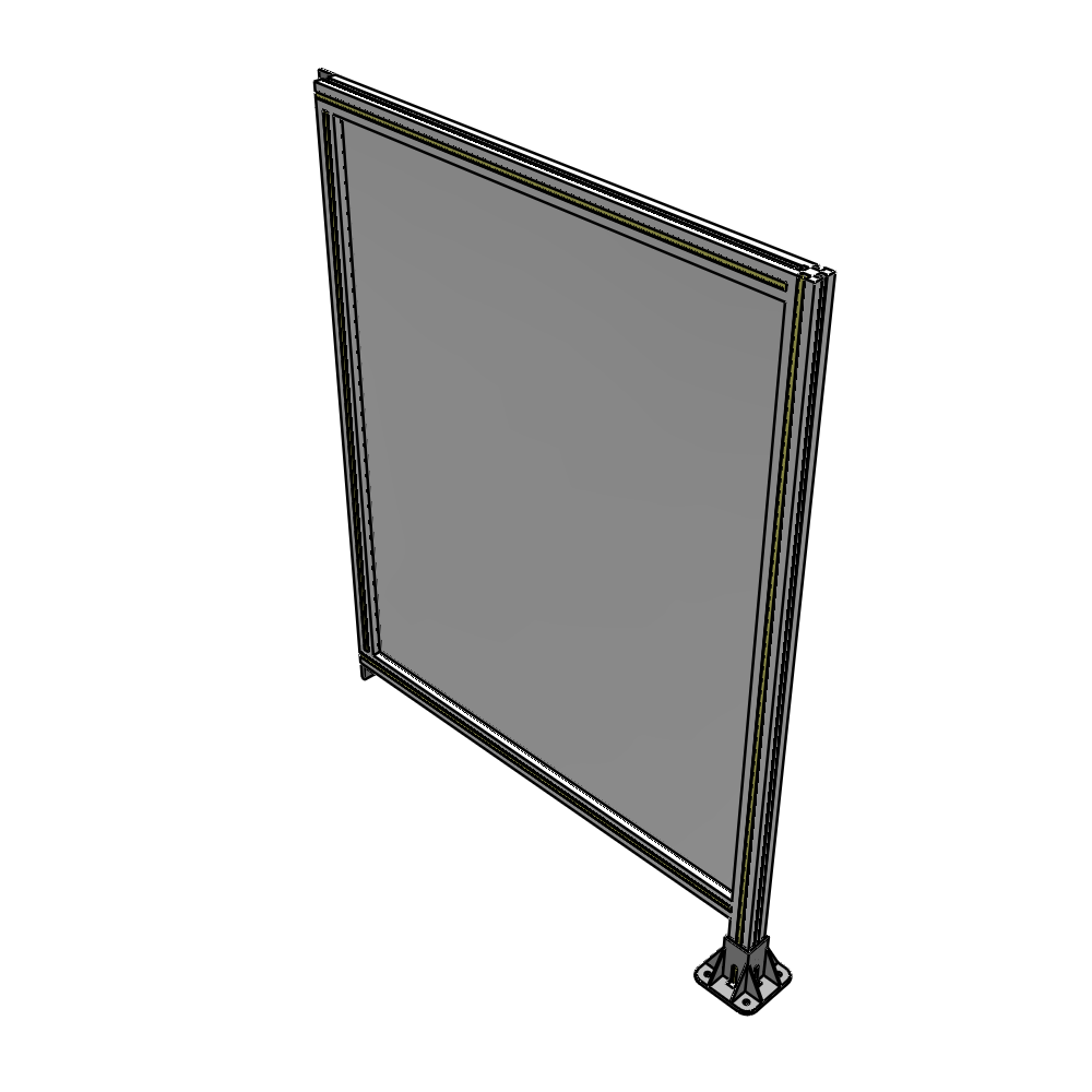 A2-1400-1050-0150-TYPFK SINGLE PANEL-LEG ON RIGHT WITH TIE PLATES AND ANGLE 1400MM X 1050MM 1/4" POLYCARBONATE, AS A KIT