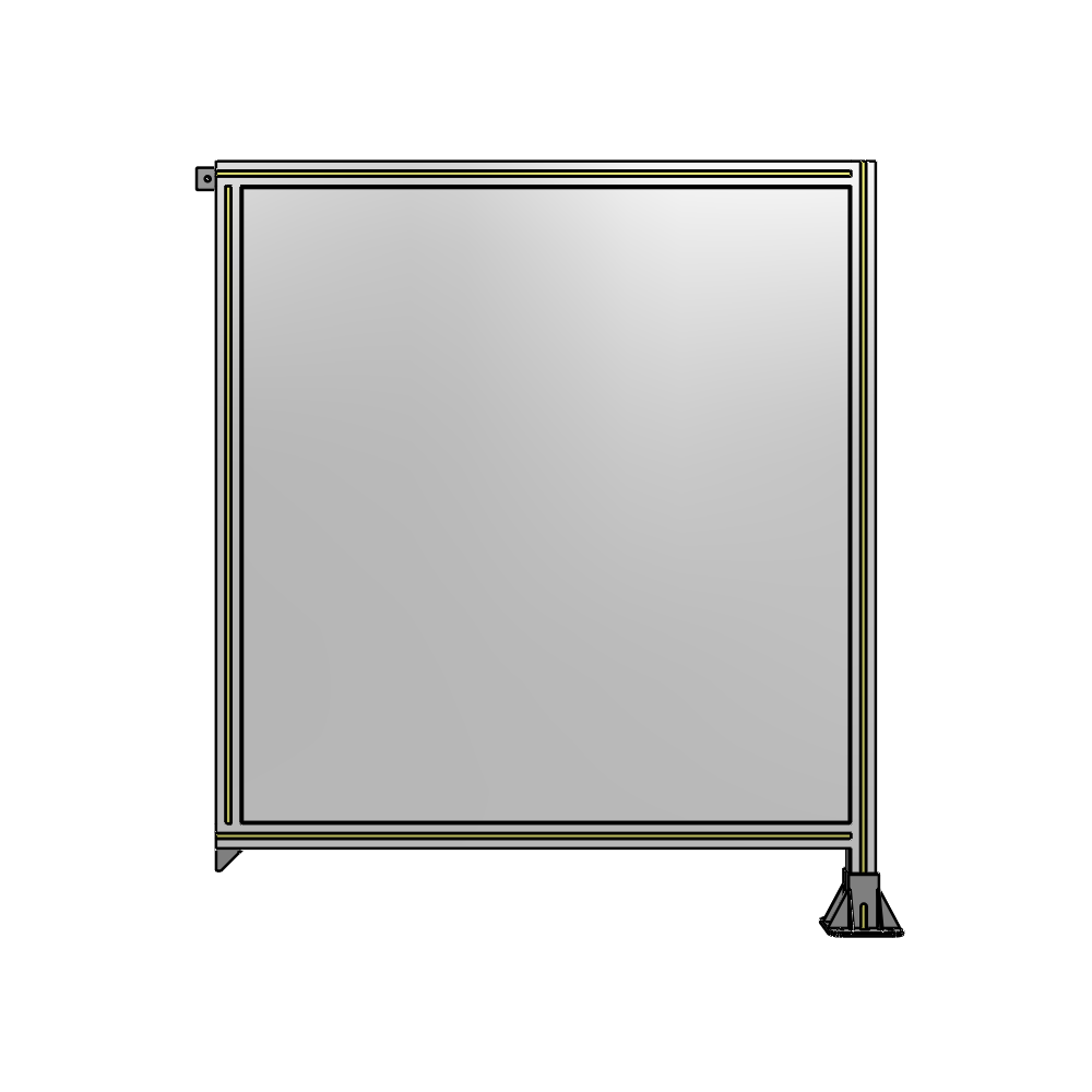 A2-1400-1200-0150-TYPFK SINGLE PANEL-LEG ON RIGHT WITH TIE PLATES AND ANGLE 1400MM X 1200MM 1/4" POLYCARBONATE, AS A KIT