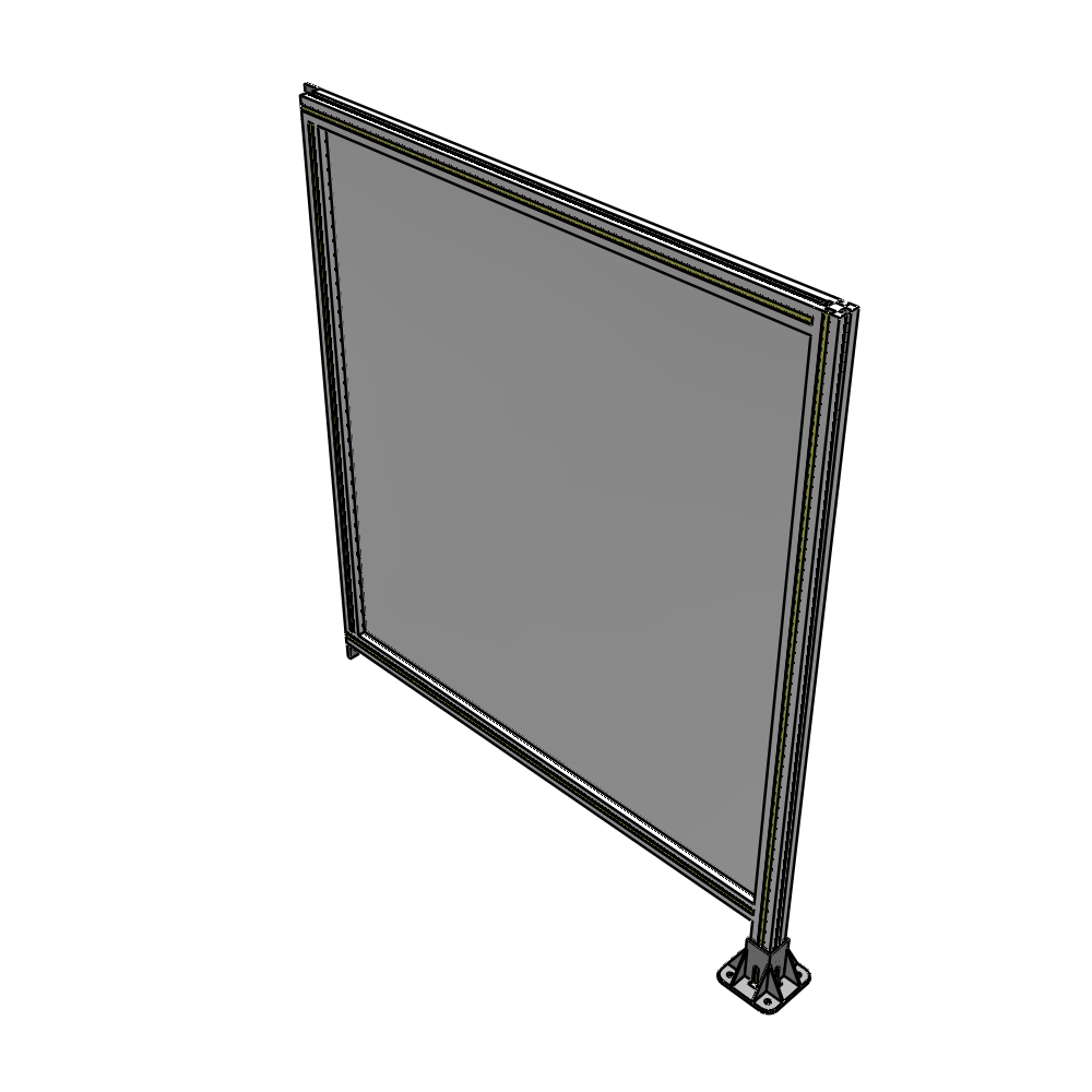 A2-1400-1200-0150-TYPFK SINGLE PANEL-LEG ON RIGHT WITH TIE PLATES AND ANGLE 1400MM X 1200MM 1/4" POLYCARBONATE, AS A KIT