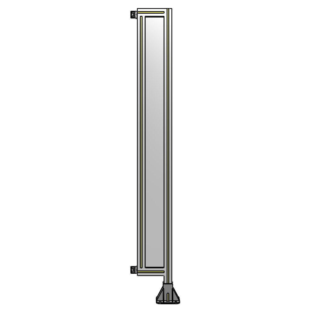 A2-1700-0200-0150-HYPFK SINGLE PANEL-LEG ON RIGHT WITH HINGES 1700MM X 200MM  1/4" POLYCARBONATE, AS A KIT