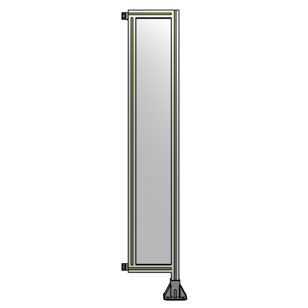 A2-1700-0300-0150-HYPFA SINGLE PANEL-LEG ON RIGHT WITH HINGES 1700MM X 300MM  1/4" POLYCARBONATE, FULLY ASSEMBLED
