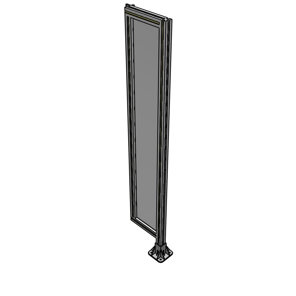 A2-1700-0300-0150-HYPFA SINGLE PANEL-LEG ON RIGHT WITH HINGES 1700MM X 300MM  1/4" POLYCARBONATE, FULLY ASSEMBLED