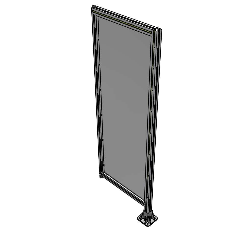 A2-1700-0600-0150-TYPFK SINGLE PANEL-LEG ON RIGHT WITH TIE PLATES AND ANGLE 1700MM X 600MM 1/4" POLYCARBONATE, AS A KIT