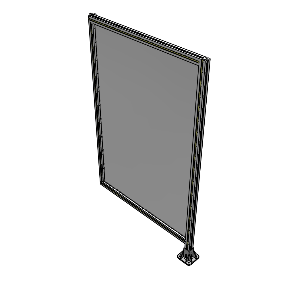 A2-1700-1050-0150-HYPFA SINGLE PANEL-LEG ON RIGHT WITH HINGES 1700MM X 1050MM 1/4" POLYCARBONATE, FULLY ASSEMBLED