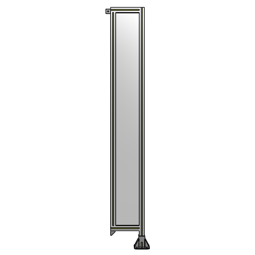 A2-2135-0300-0150-TYPFK SINGLE PANEL-LEG ON RIGHT WITH TIE PLATES AND ANGLE 2135MM X 300MM 1/4" POLYCARBONATE, AS A KIT