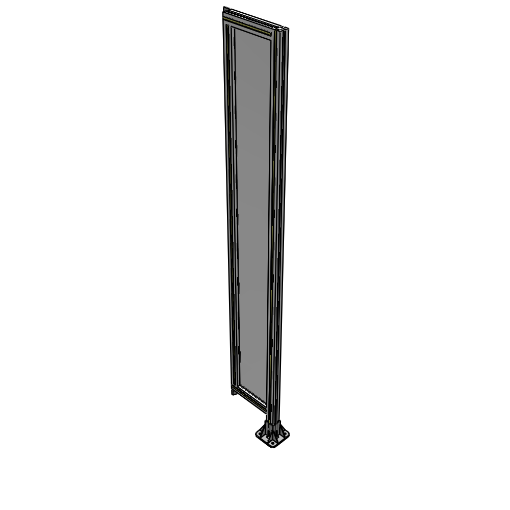 A2-2135-0300-0150-TYPFK SINGLE PANEL-LEG ON RIGHT WITH TIE PLATES AND ANGLE 2135MM X 300MM 1/4" POLYCARBONATE, AS A KIT
