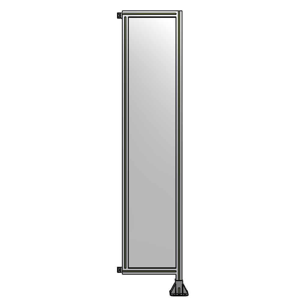 A2-2135-0450-0150-HYPFA SINGLE PANEL-LEG ON RIGHT WITH HINGES 2135MM X 450MM  1/4" POLYCARBONATE, ASSEMBLED