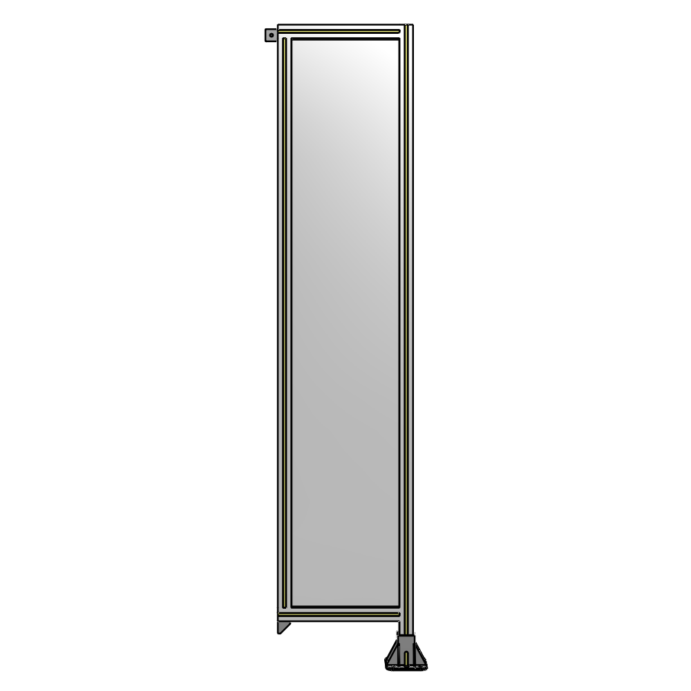 A2-2135-0450-0150-TYPFK SINGLE PANEL-LEG ON RIGHT WITH TIE PLATES AND ANGLE 2135MM X 450MM 1/4" POLYCARBONATE, AS A KIT