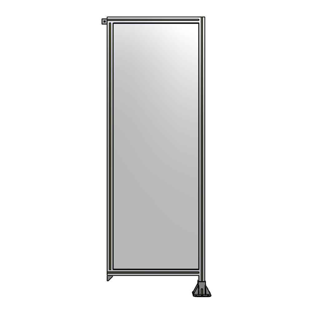 A2-2135-0750-0150-TYPFK SINGLE PANEL-LEG ON RIGHT WITH TIE PLATES AND ANGLE 2135MM X 750MM  1/4" POLYCARBONATE, AS A KIT