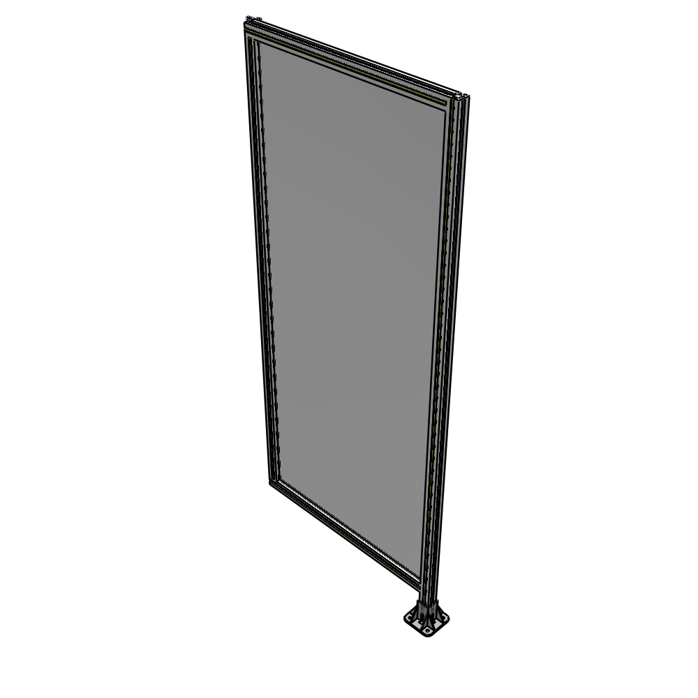 A2-2135-0900-0150-HYPFA SINGLE PANEL-LEG ON RIGHT WITH HINGES 2135MM X 900MM  1/4" POLYCARBONATE, FULLY ASSEMBLED