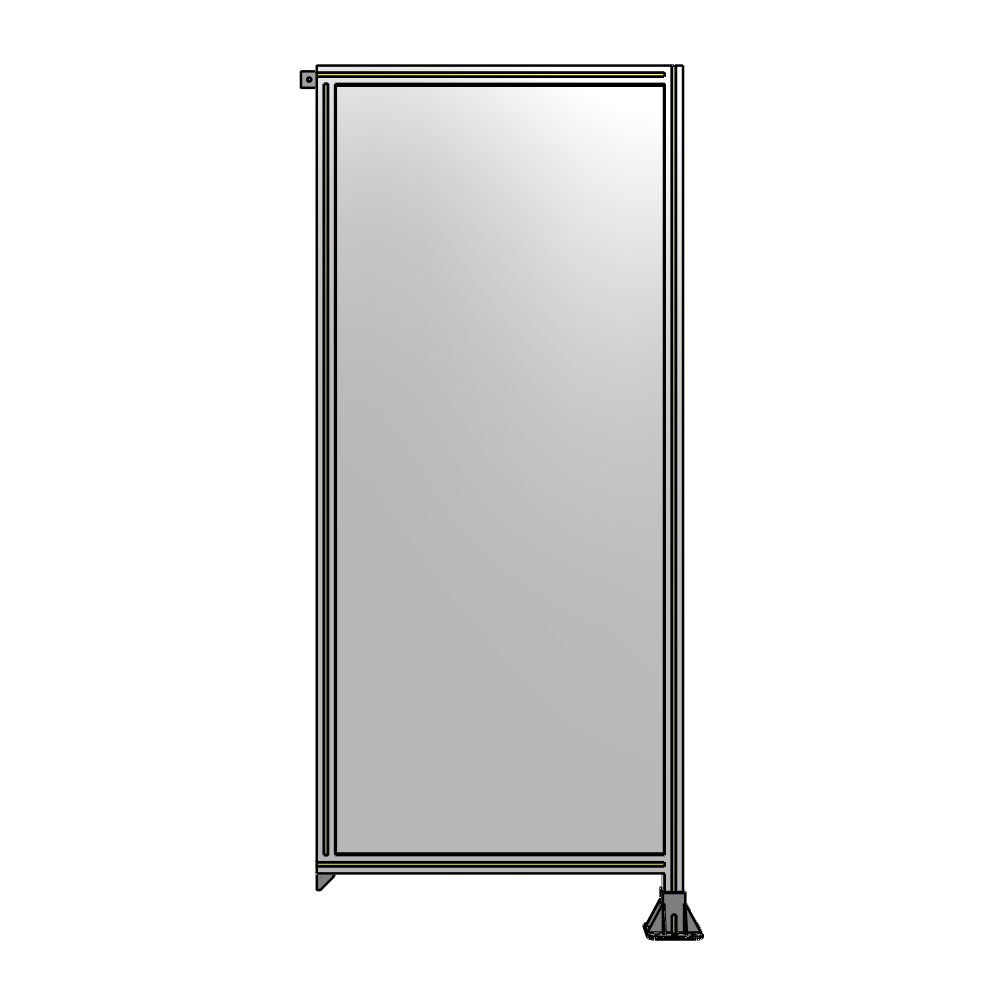 A2-2135-0900-0150-TYPFK SINGLE PANEL-LEG ON RIGHT WITH TIE PLATES AND ANGLE 2135MM X 900MM 1/4" POLYCARBONATE, AS A KIT