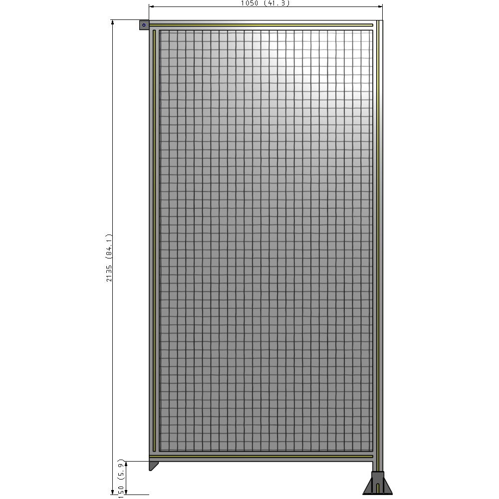 A2-2135-1050-0150-TYMFK SINGLE PANEL-LEG ON RIGHT WITH TIE PLATES AND ANGLE 2135MM X 1050MM  1" MESH, AS A KIT