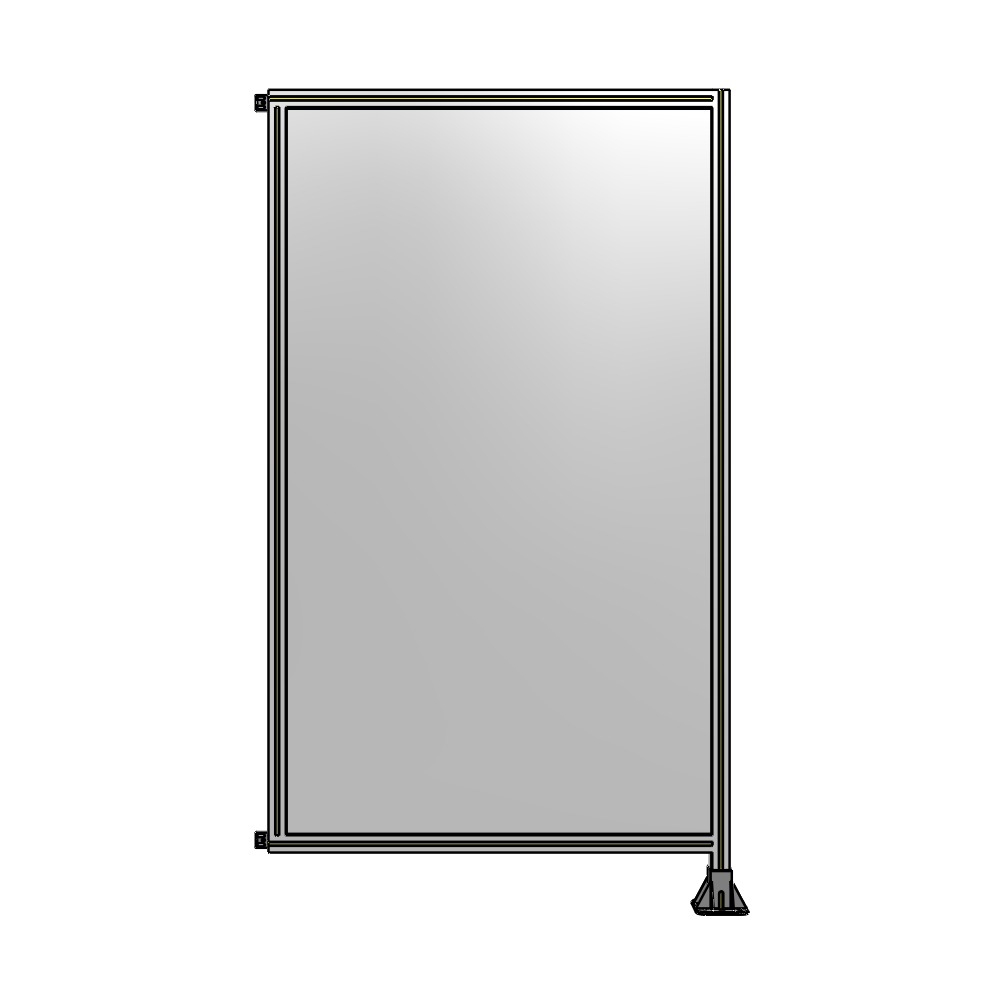 A2-2135-1200-0150-HYPFK SINGLE PANEL-LEG ON RIGHT WITH HINGES 2135MM X 1200MM 1/4" POLYCARBONATE, AS A KIT