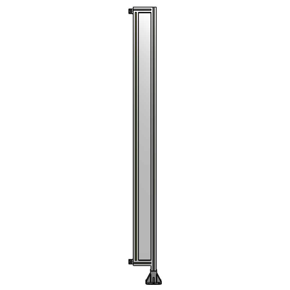 A2-2400-0200-0150-HYPFA SINGLE PANEL-LEG ON RIGHT WITH HINGES 2400MM X 200MM  1/4" POLYCARBONATE, FULLY ASSEMBLED