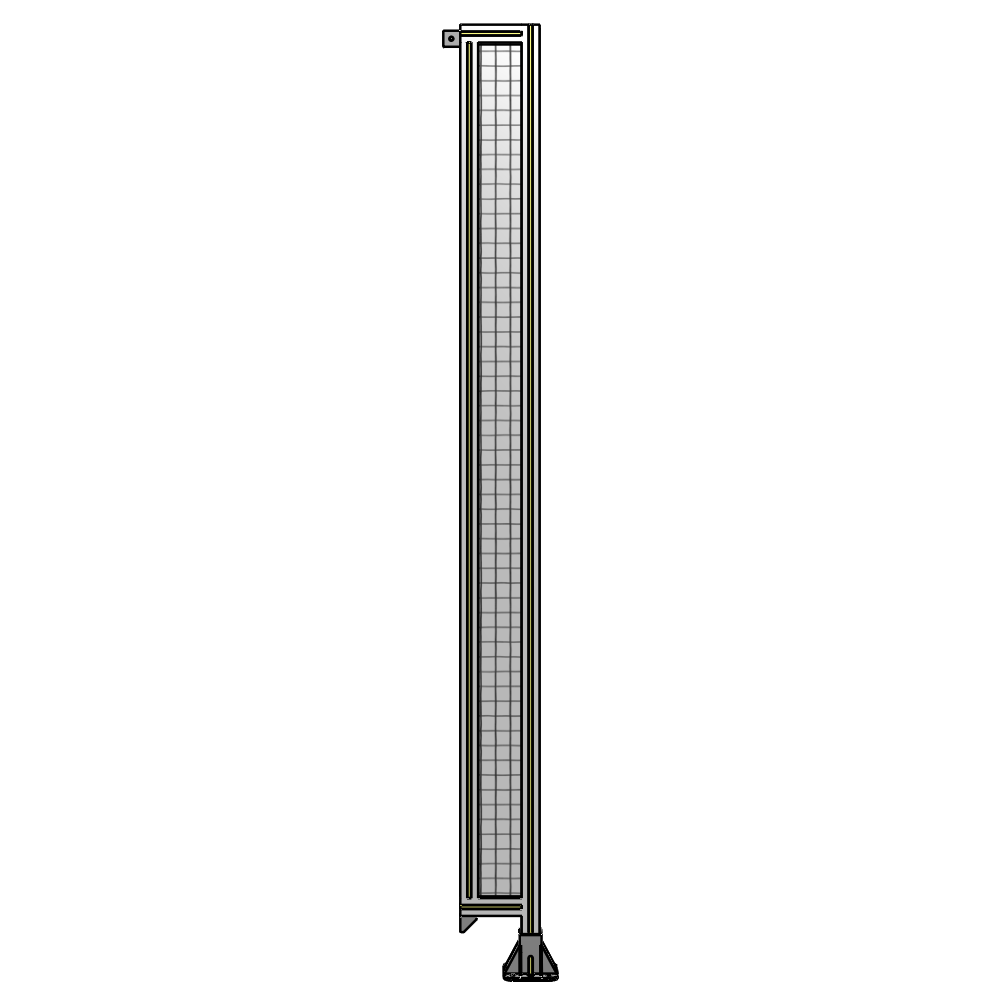 A2-2400-0200-0150-TYMFA SINGLE PANEL-LEG ON RIGHT WITH TIE PLATES AND ANGLE 2400MM X 200MM  1" MESH, FULLY ASSEMBLED