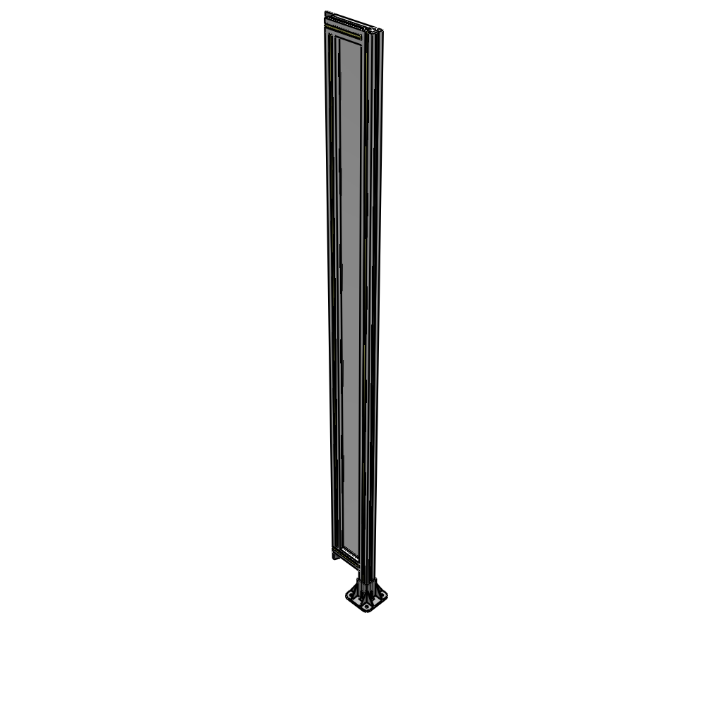 A2-2400-0200-0150-TYPFK SINGLE PANEL-LEG ON RIGHT WITH TIE PLATES AND ANGLE 2400MM X 200MM 1/4" POLYCARBONATE, AS A KIT