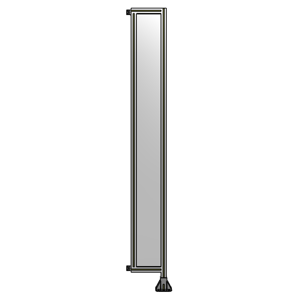 A2-2400-0300-0150-HYPFA SINGLE PANEL-LEG ON RIGHT WITH HINGES 2400MM X 300MM  1/4" POLYCARBONATE, FULLY ASSEMBLED