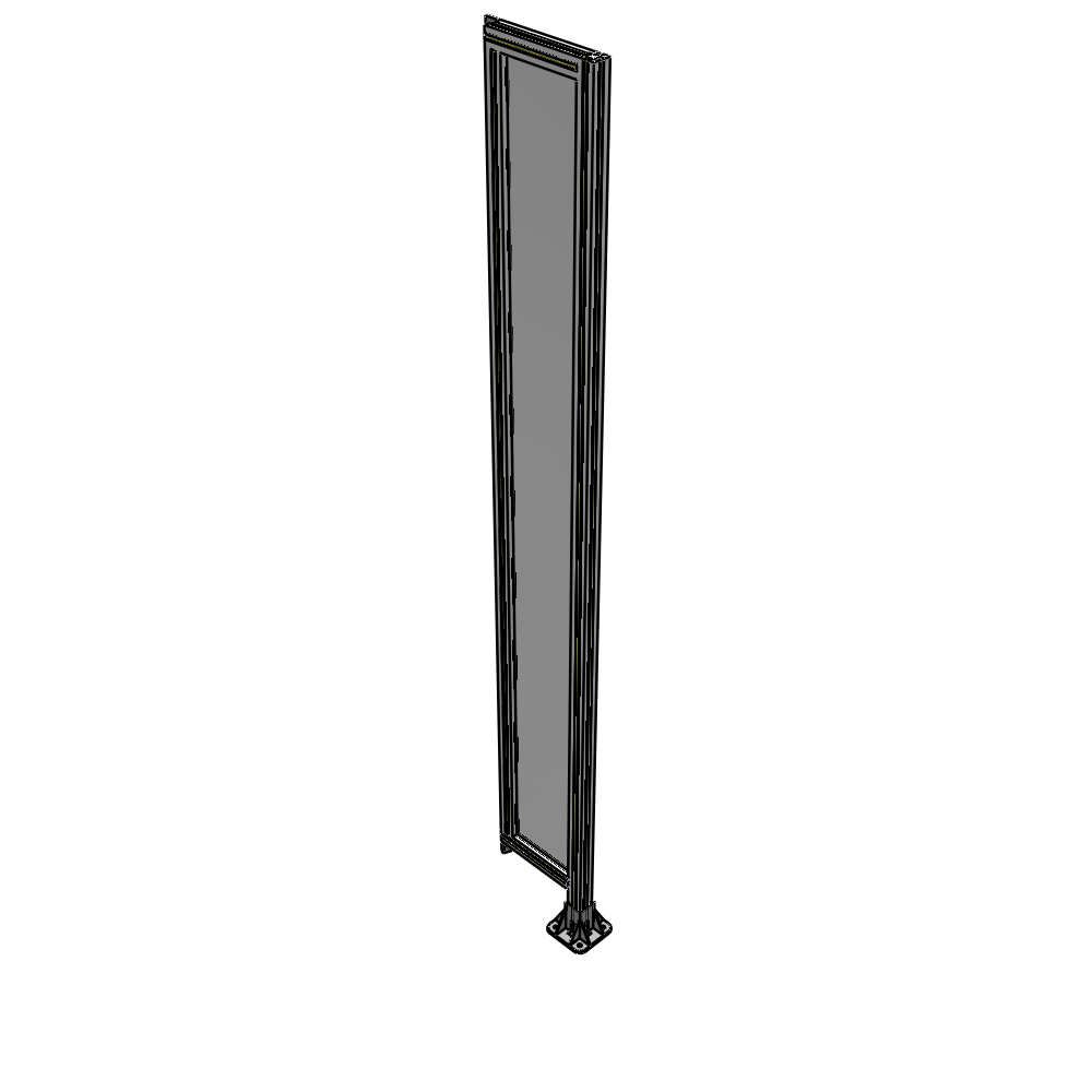 A2-2400-0300-0150-TYPFK SINGLE PANEL-LEG ON RIGHT WITH TIE PLATES AND ANGLE 2400MM X 300MM 1/4" POLYCARBONATE, AS A KIT