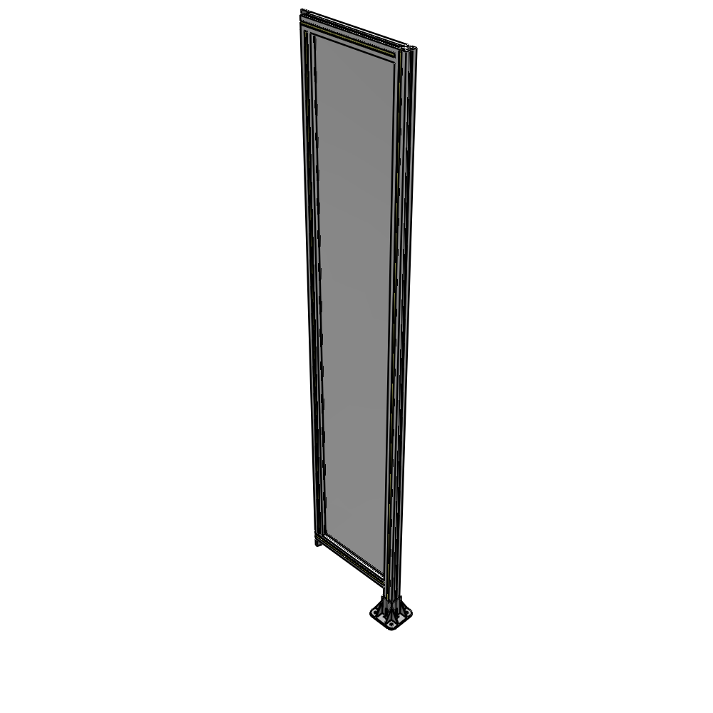 A2-2400-0450-0150-TYPFK SINGLE PANEL-LEG ON RIGHT WITH TIE PLATES AND ANGLE 2400MM X 450MM 1/4" POLYCARBONATE, AS A KIT